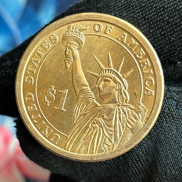 2007-P John Adams Lady Liberty Presidential Gold Dollar Coin EF Inscription - Picture 1 of 6